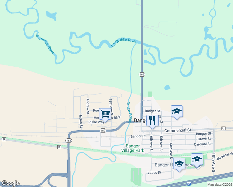 map of restaurants, bars, coffee shops, grocery stores, and more near 1601 Henry Johns Boulevard in Bangor