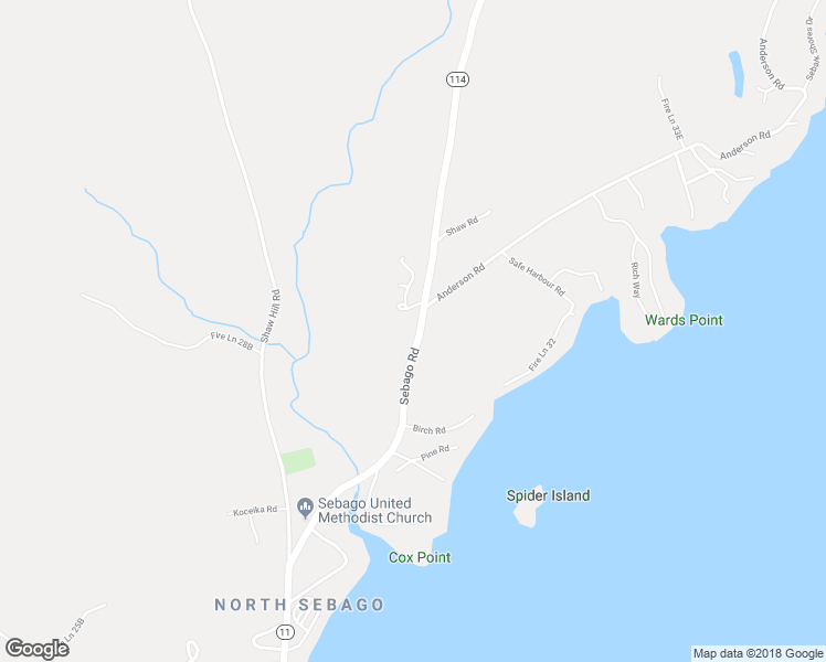 map of restaurants, bars, coffee shops, grocery stores, and more near 920 Sebago Road in Sebago
