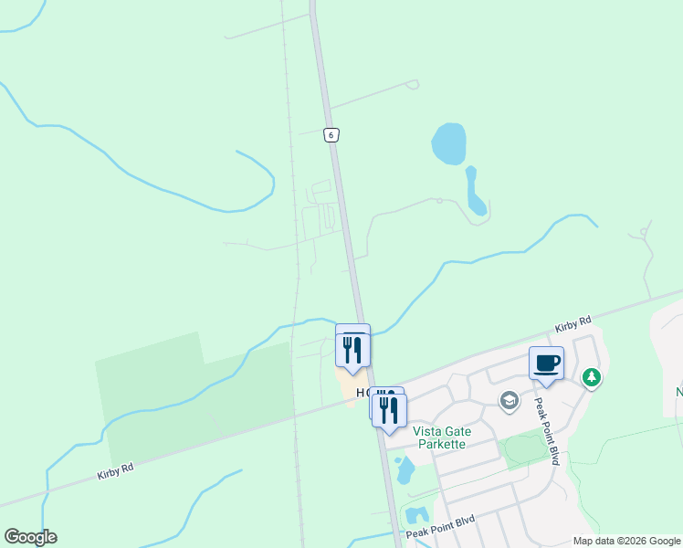 map of restaurants, bars, coffee shops, grocery stores, and more near 11666 Keele Street in Vaughan