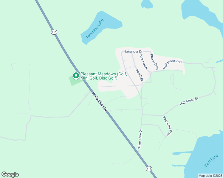 map of restaurants, bars, coffee shops, grocery stores, and more near 5961 Woodland Drive in Lake