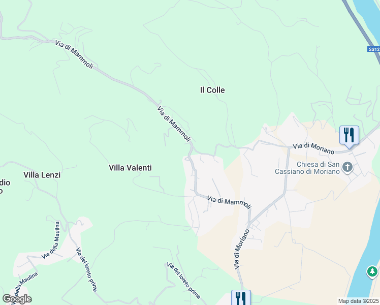 map of restaurants, bars, coffee shops, grocery stores, and more near 731 Via di Mammoli in Lucca