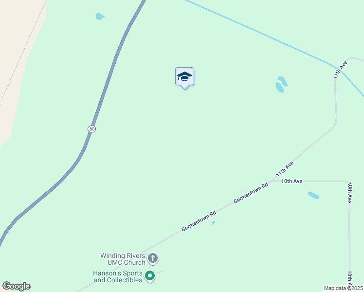 map of restaurants, bars, coffee shops, grocery stores, and more near Germantown Road in New Lisbon