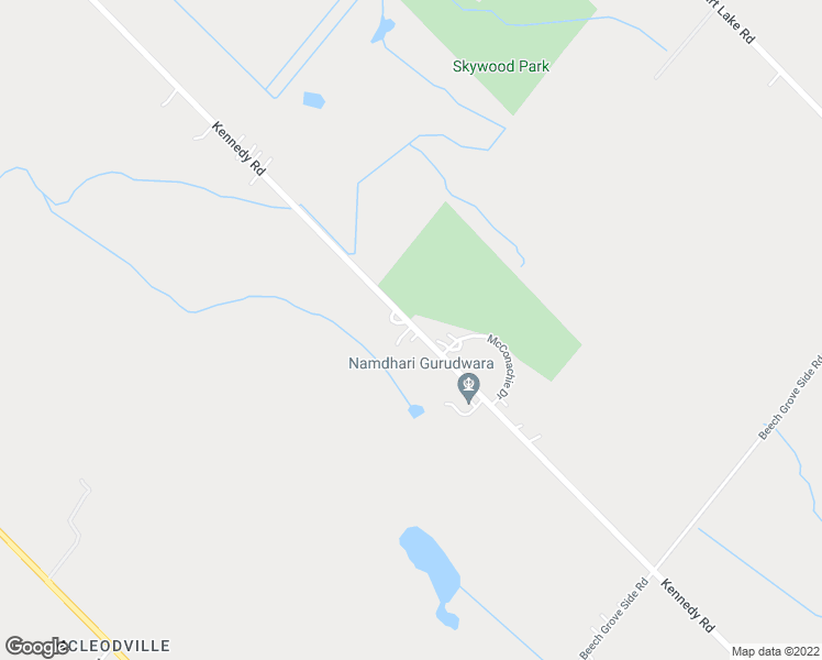 map of restaurants, bars, coffee shops, grocery stores, and more near 19728 Kennedy Road in Regional Municipality of Peel