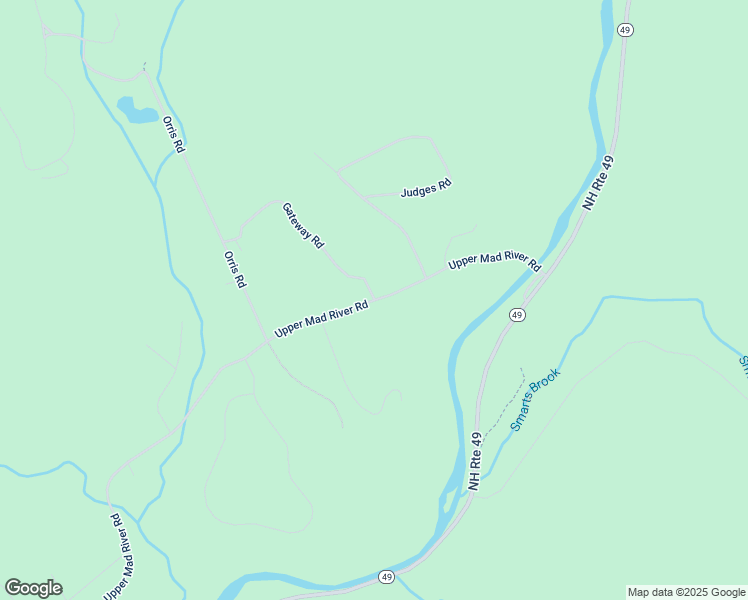 map of restaurants, bars, coffee shops, grocery stores, and more near Upper Mad River Rd in Thornton