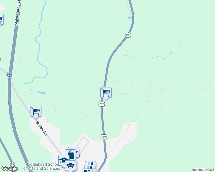 map of restaurants, bars, coffee shops, grocery stores, and more near 51 Lewiston Road in Gray