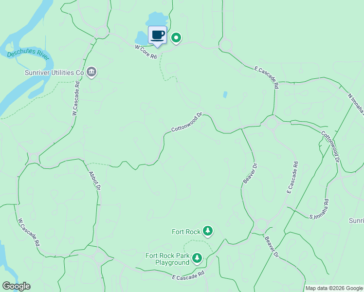 map of restaurants, bars, coffee shops, grocery stores, and more near 57748 Vine Maple Lane in Sunriver