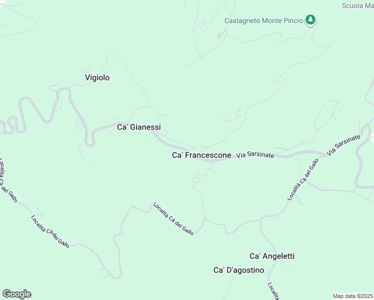 map of restaurants, bars, coffee shops, grocery stores, and more near 36 Località Pozzo in Ca' Francescone
