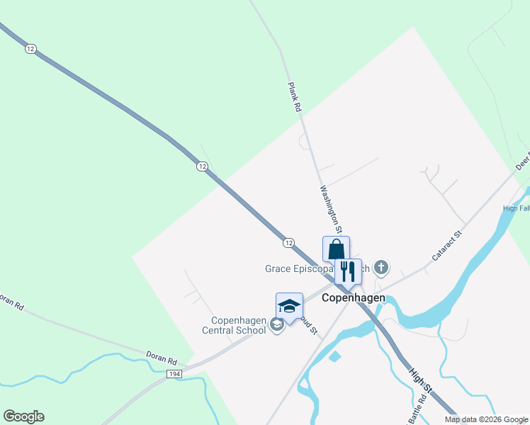 map of restaurants, bars, coffee shops, grocery stores, and more near 10016 Main Street in Copenhagen