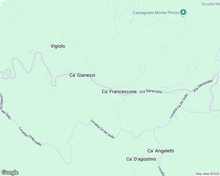 map of restaurants, bars, coffee shops, grocery stores, and more near 36 Località Pozzo in Ca' Francescone