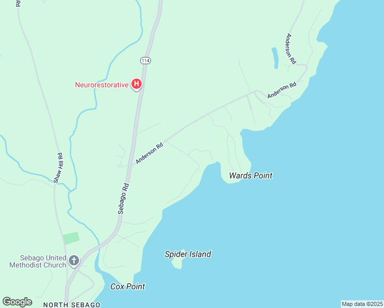 map of restaurants, bars, coffee shops, grocery stores, and more near 22 Safe Harbour Road in Sebago