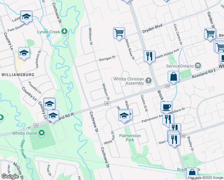 map of restaurants, bars, coffee shops, grocery stores, and more near 15 Whitburn Street in Whitby