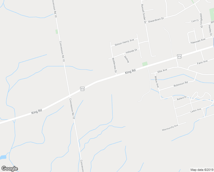 map of restaurants, bars, coffee shops, grocery stores, and more near 6575 King Road in Nobleton