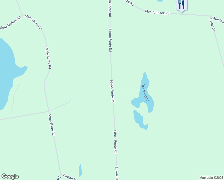 map of restaurants, bars, coffee shops, grocery stores, and more near Edson Foote Road in Yarmouth