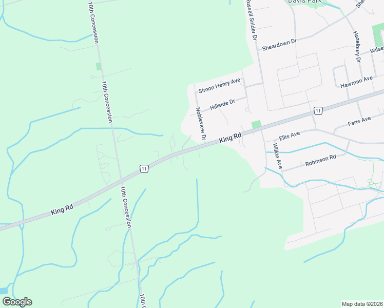 map of restaurants, bars, coffee shops, grocery stores, and more near 6531 King Road in Nobleton