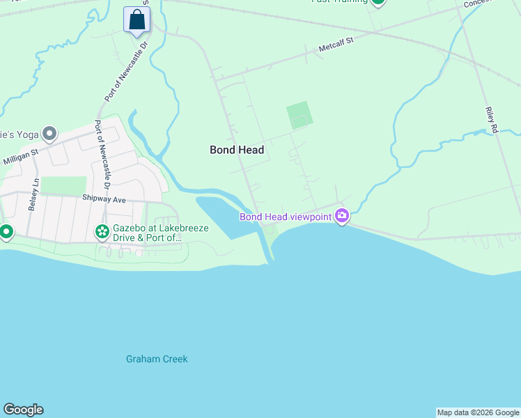 map of restaurants, bars, coffee shops, grocery stores, and more near 631 Mill Street South in Newcastle