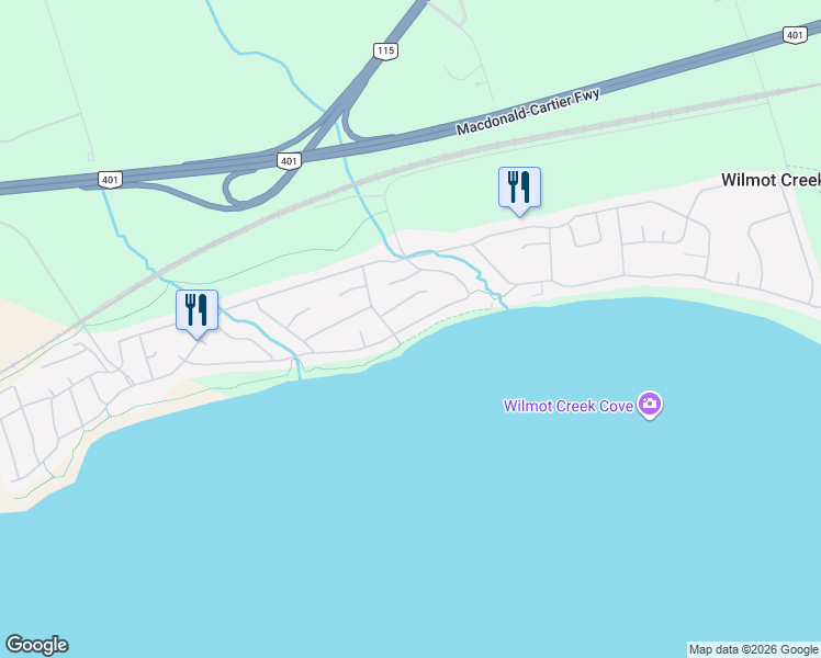 map of restaurants, bars, coffee shops, grocery stores, and more near 30 Loyalist Court in Newcastle