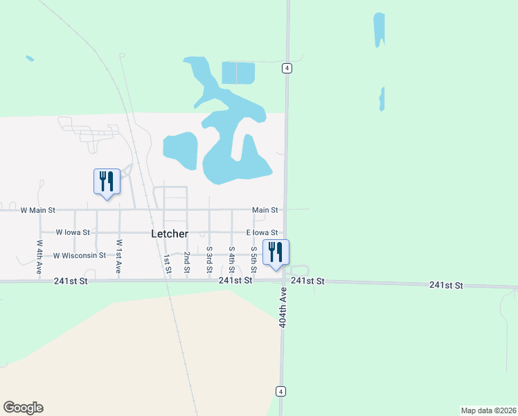 map of restaurants, bars, coffee shops, grocery stores, and more near 300-306 Main Street in Letcher
