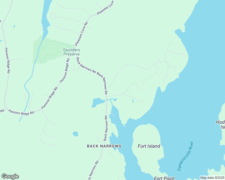 map of restaurants, bars, coffee shops, grocery stores, and more near 76 Back Narrows Road in Boothbay