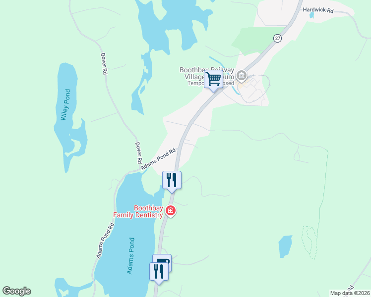 map of restaurants, bars, coffee shops, grocery stores, and more near 670 Wiscasset Road in Boothbay