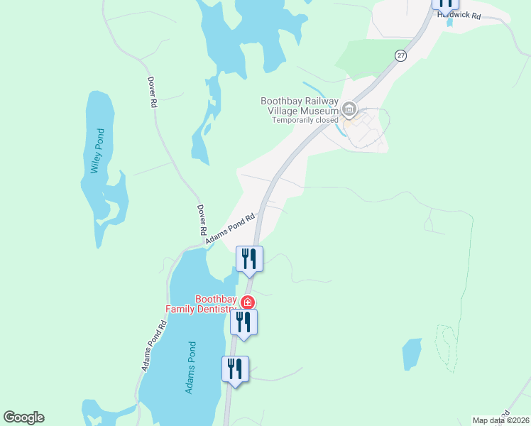 map of restaurants, bars, coffee shops, grocery stores, and more near 670 Wiscasset Road in Boothbay