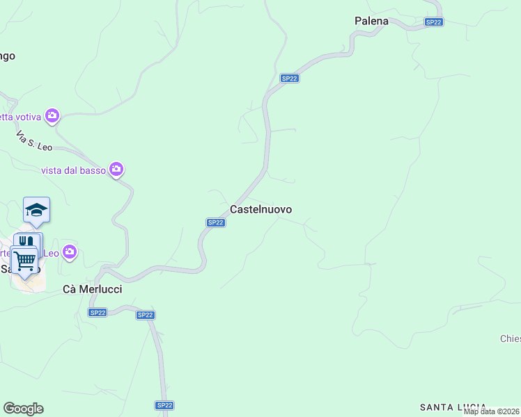 map of restaurants, bars, coffee shops, grocery stores, and more near 1 Via Castelnuovo in Castelnuovo