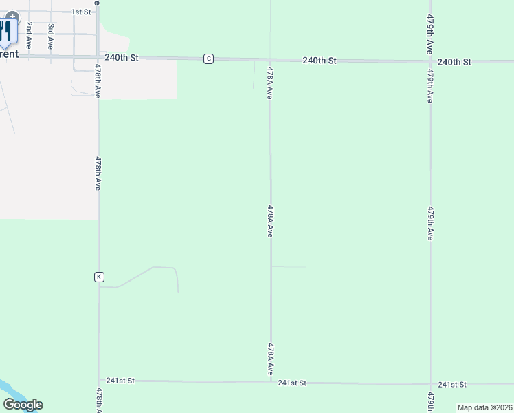 map of restaurants, bars, coffee shops, grocery stores, and more near 24045 478A Avenue in Trent