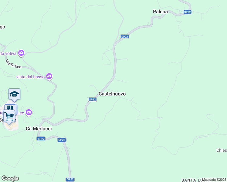 map of restaurants, bars, coffee shops, grocery stores, and more near 1 Via Castelnuovo in Castelnuovo