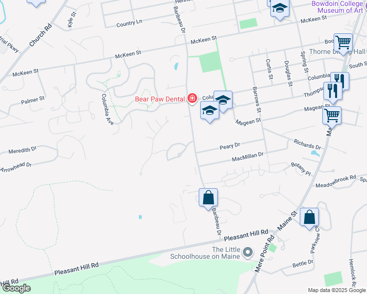 map of restaurants, bars, coffee shops, grocery stores, and more near 56 Baribeau Drive in Brunswick