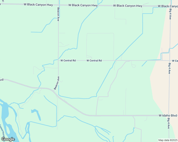 map of restaurants, bars, coffee shops, grocery stores, and more near 5798 West Central Road in Emmett