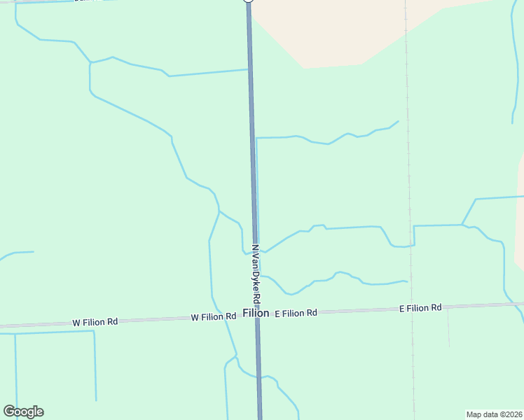 map of restaurants, bars, coffee shops, grocery stores, and more near 3500-3998 North Van Dyke Road in Filion