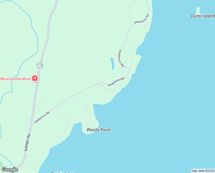 map of restaurants, bars, coffee shops, grocery stores, and more near 255 Anderson Road in Sebago