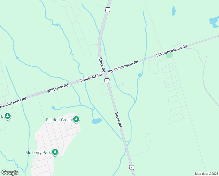 map of restaurants, bars, coffee shops, grocery stores, and more near Brock Road in Pickering