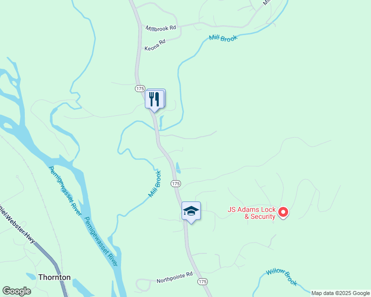 map of restaurants, bars, coffee shops, grocery stores, and more near 17 Kings Chair Road in Thornton
