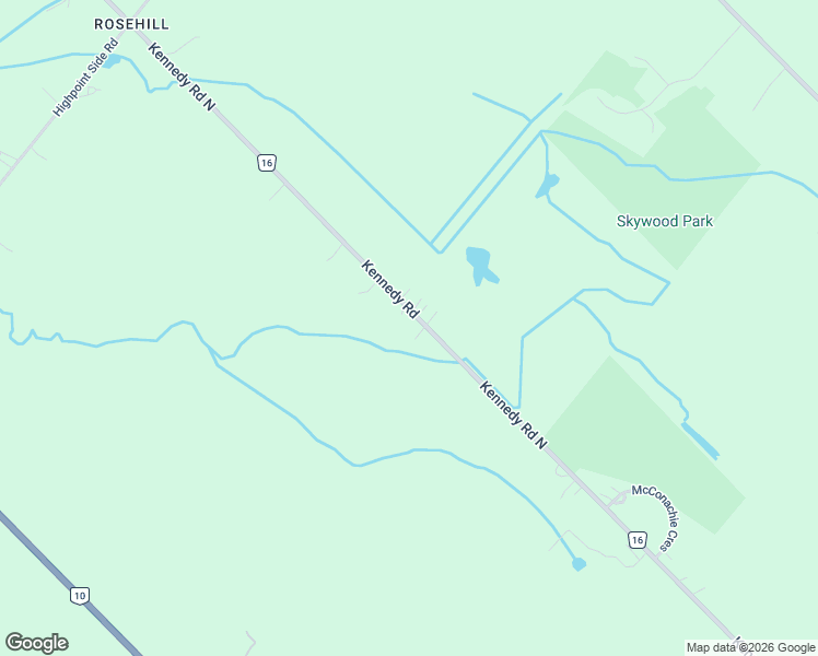 map of restaurants, bars, coffee shops, grocery stores, and more near 19976 Kennedy Road in Caledon