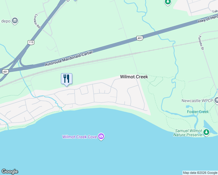 map of restaurants, bars, coffee shops, grocery stores, and more near 213 Wilmot Trail in Wilmot Creek