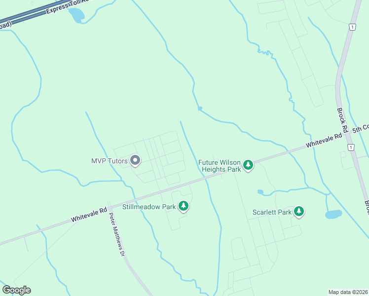 map of restaurants, bars, coffee shops, grocery stores, and more near Sideline 20 in Pickering