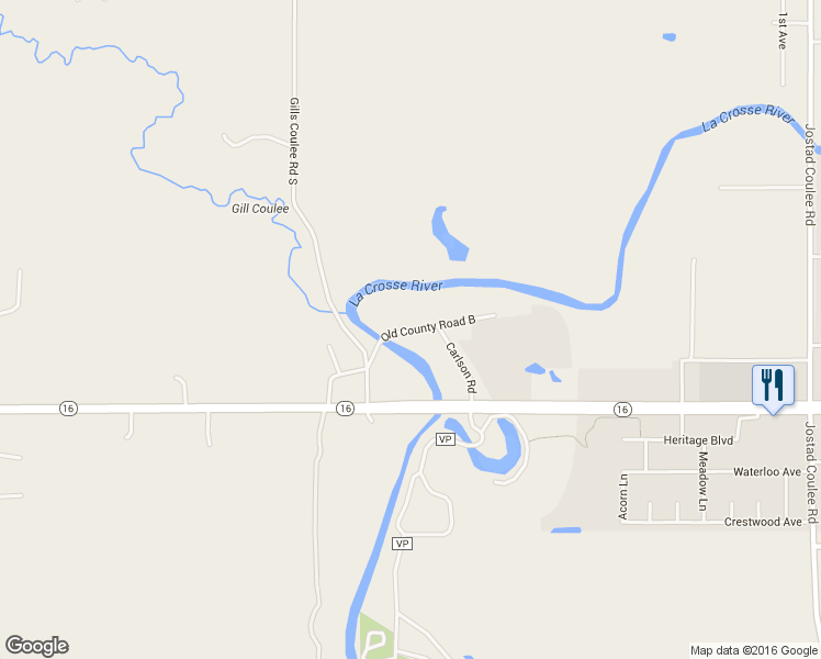 map of restaurants, bars, coffee shops, grocery stores, and more near Old County Road B in West Salem