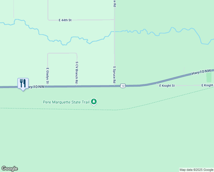 map of restaurants, bars, coffee shops, grocery stores, and more near 2954 U.S. 10 in Idlewild