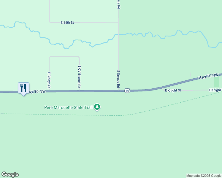 map of restaurants, bars, coffee shops, grocery stores, and more near 2954 U.S. 10 in Idlewild