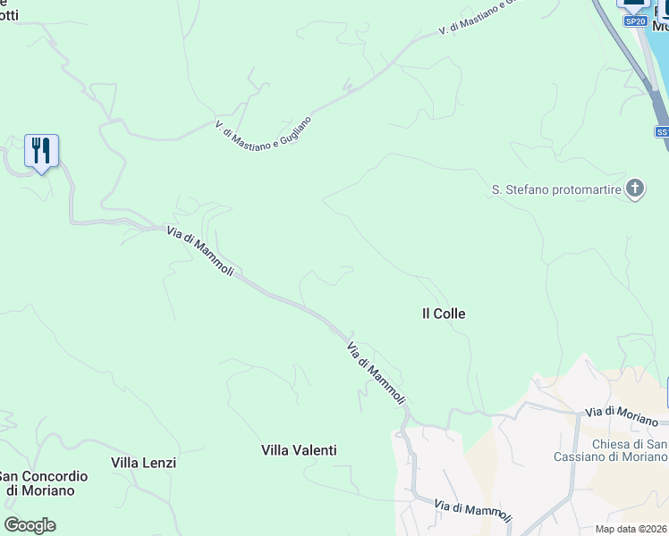 map of restaurants, bars, coffee shops, grocery stores, and more near 1376 Via di Mammoli in Lucca