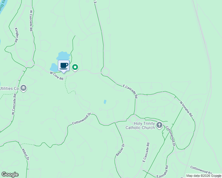 map of restaurants, bars, coffee shops, grocery stores, and more near 17990 North Course Lane in Sunriver
