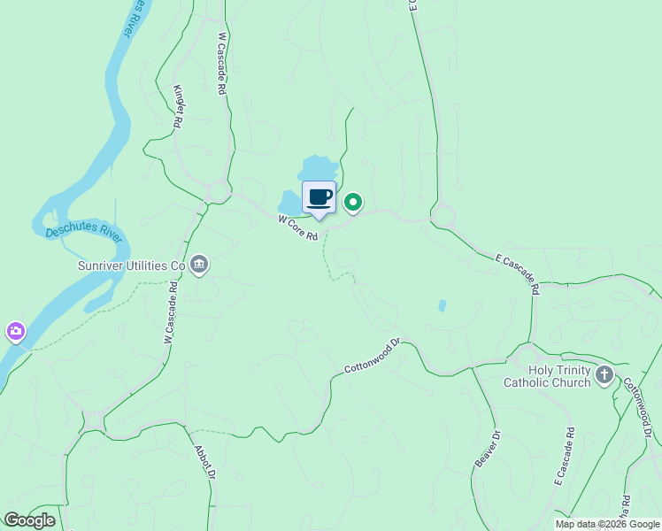map of restaurants, bars, coffee shops, grocery stores, and more near 57982 Eaglewood in Sunriver