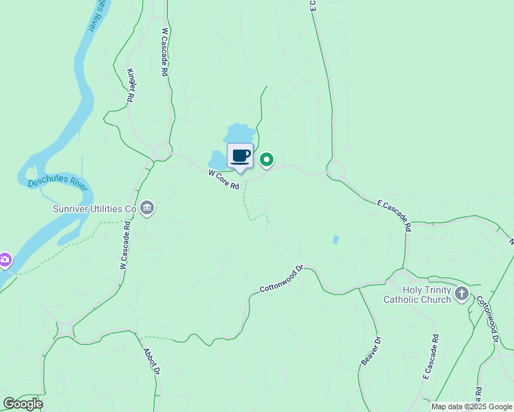 map of restaurants, bars, coffee shops, grocery stores, and more near 57982 Eaglewood in Sunriver