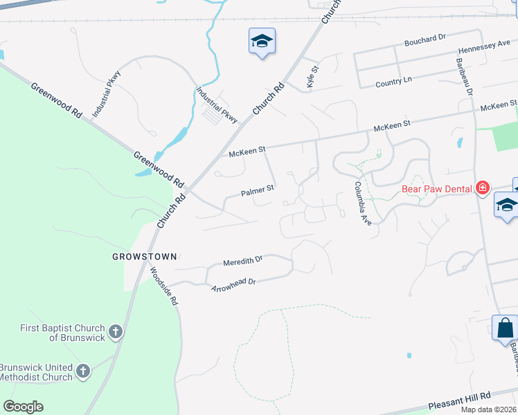 map of restaurants, bars, coffee shops, grocery stores, and more near 21 Palmer Street in Brunswick