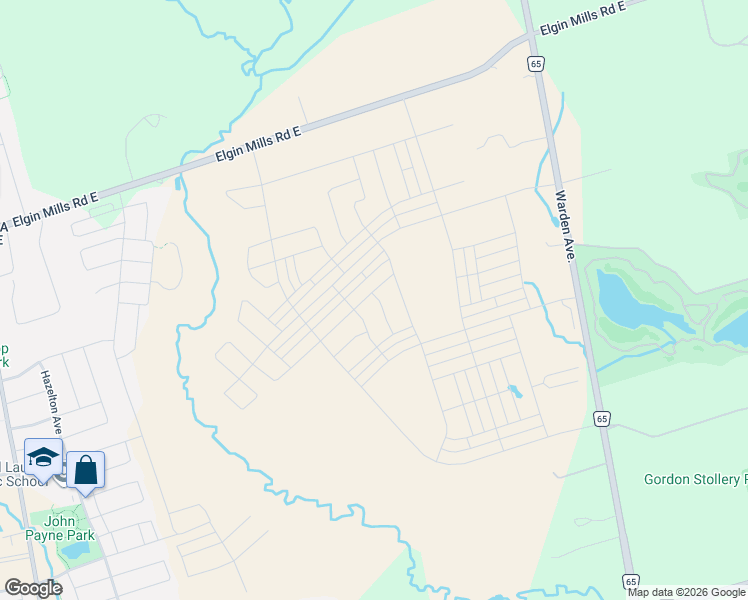 map of restaurants, bars, coffee shops, grocery stores, and more near 20 Moss Drive in Markham