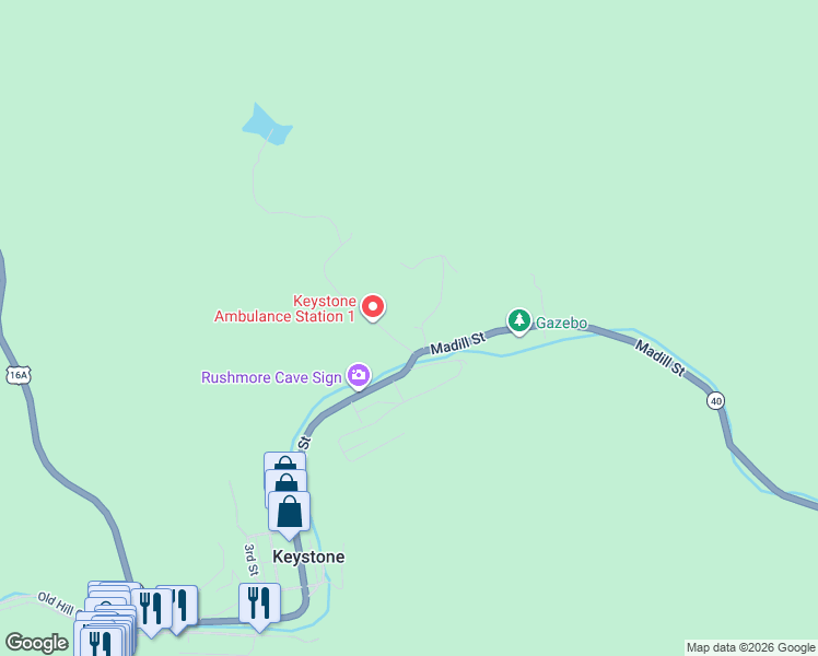 map of restaurants, bars, coffee shops, grocery stores, and more near 709 Fouse St in Keystone