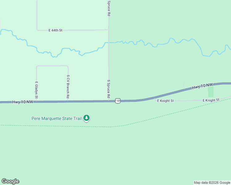 map of restaurants, bars, coffee shops, grocery stores, and more near 5876 South Spruce Road in Idlewild