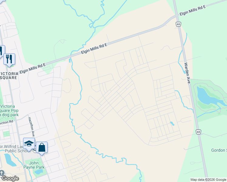 map of restaurants, bars, coffee shops, grocery stores, and more near 334 Stony Hill Boulevard in Markham