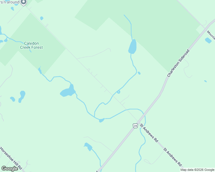 map of restaurants, bars, coffee shops, grocery stores, and more near 18577 Saint Andrews Road in Caledon East