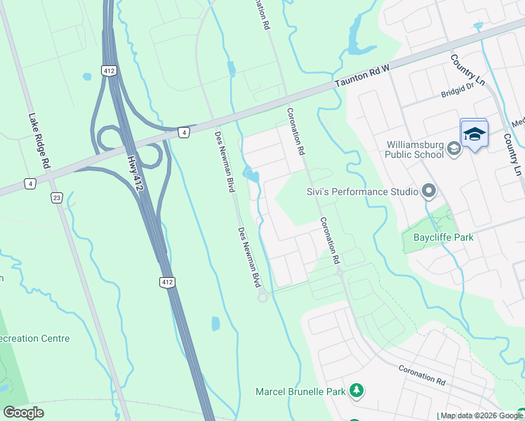 map of restaurants, bars, coffee shops, grocery stores, and more near 4 Souter Drive in Whitby